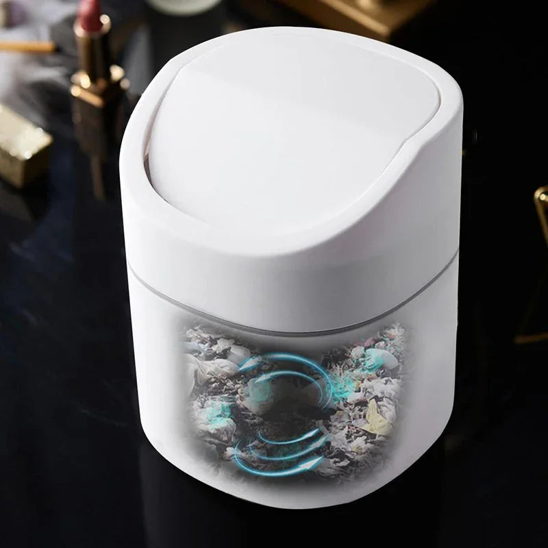 Mini Small Waste Bin Desktop Garbage Trash Can Plastic Home Office Table Trash Can Dustbin Basket Household Sundries Barrel Box