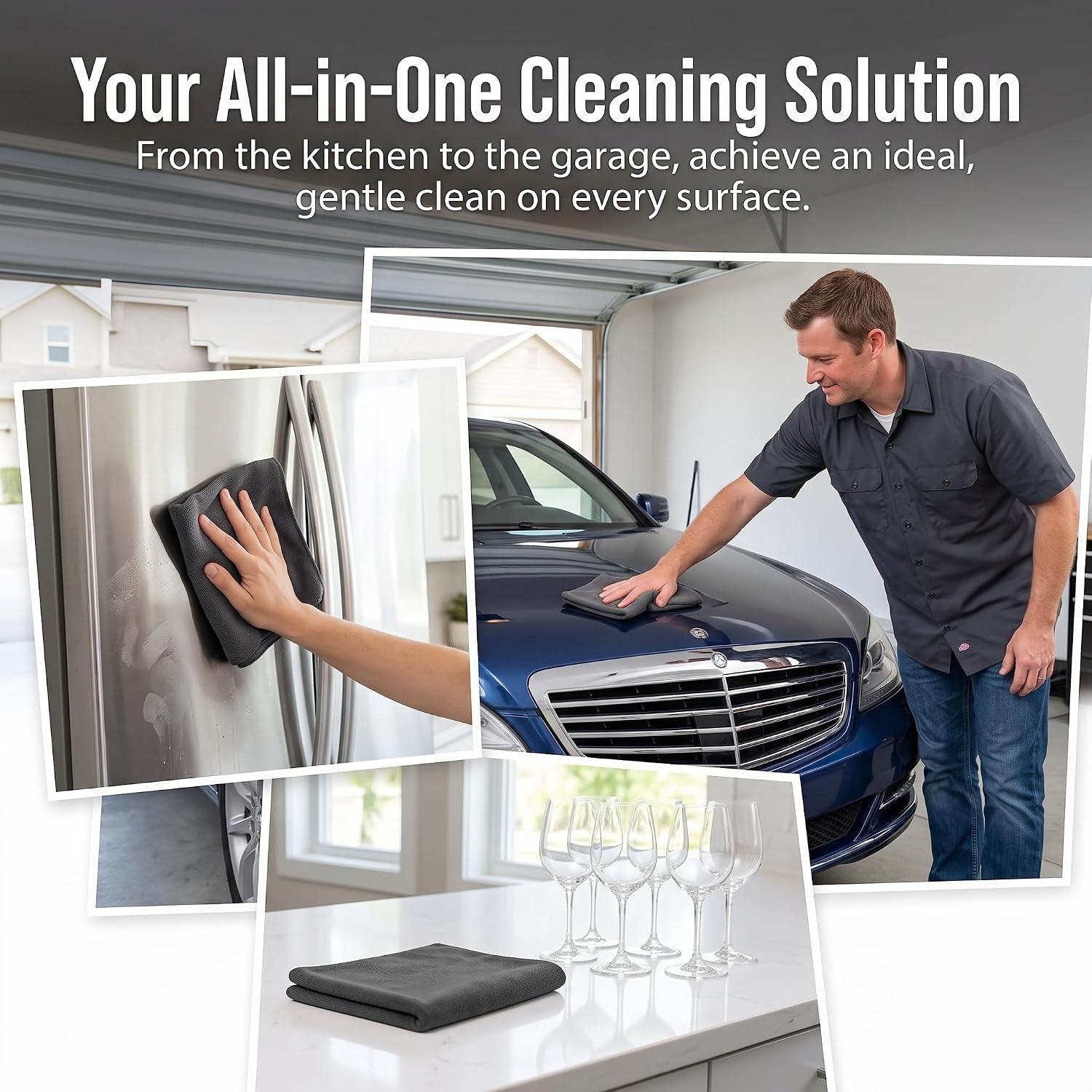 Genie Cloth Magic Cloth, Genie Magic Cleaning Cloth 6-Pack, Magic Cloths for Windows & Glass, Reusable, Suitable for Kitchens, Glass, and Car Windows