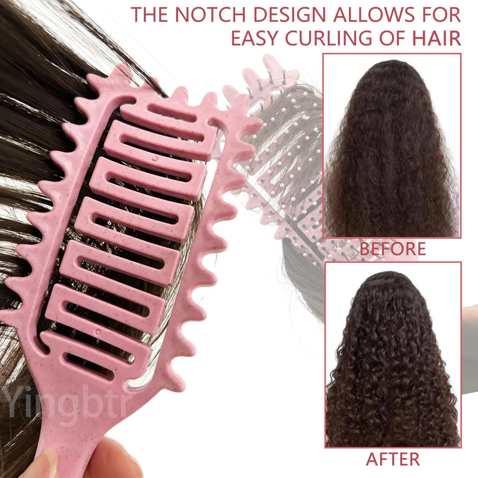 Curly Hair Brush Hollow out Curl Define Styling Brush Beard Comb Styling Detangling Brush Multi-purpose Home Styling Tools