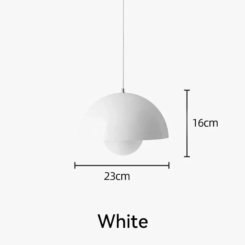 Nordic Flower Semicircular Pendant Light Modern Color Restaurant Hanging Ceiling Lamp Denmark Indoor Living Room Led Chandelier