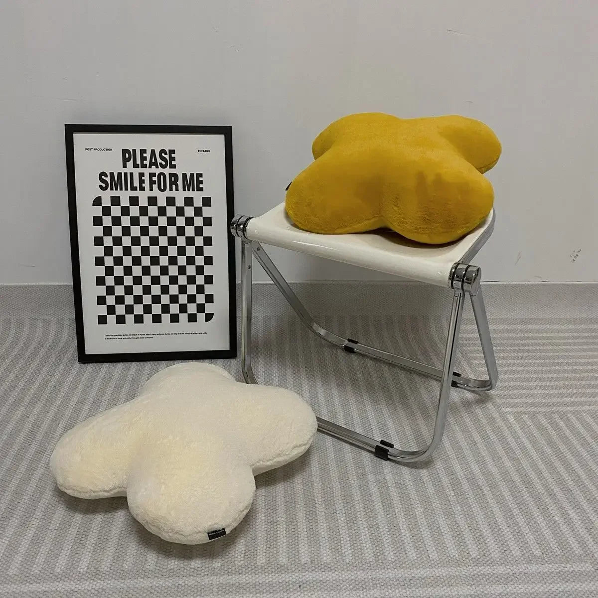 Back Cushion Flower Simple Style Cute Solid Color Bedroom Household Plush Throw Pillow Office Sofa Bowknot Multipurpose Pratical