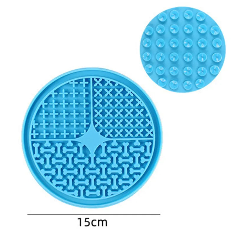 Pet Supplies Dog Cat Lick Pad Square Round Sucker Slow Food Pad Shower Distraction Pad Silicone Lick Pad Slow Food Tray