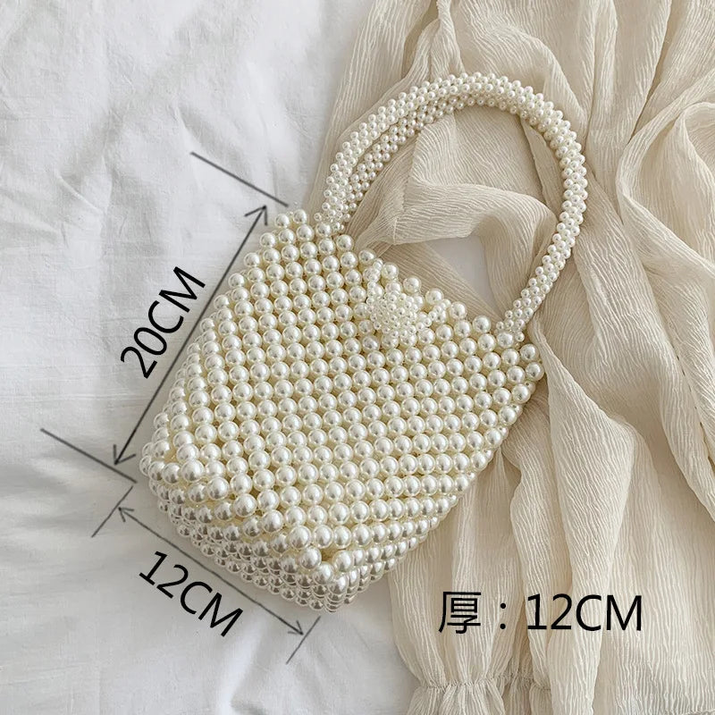 Mini Pearl Bag Handmade Vintage EVA Beaded Fashion Banquet Party Shoulder Bag Female 2024 Wedding Bags Luxury Women's Coin Purse