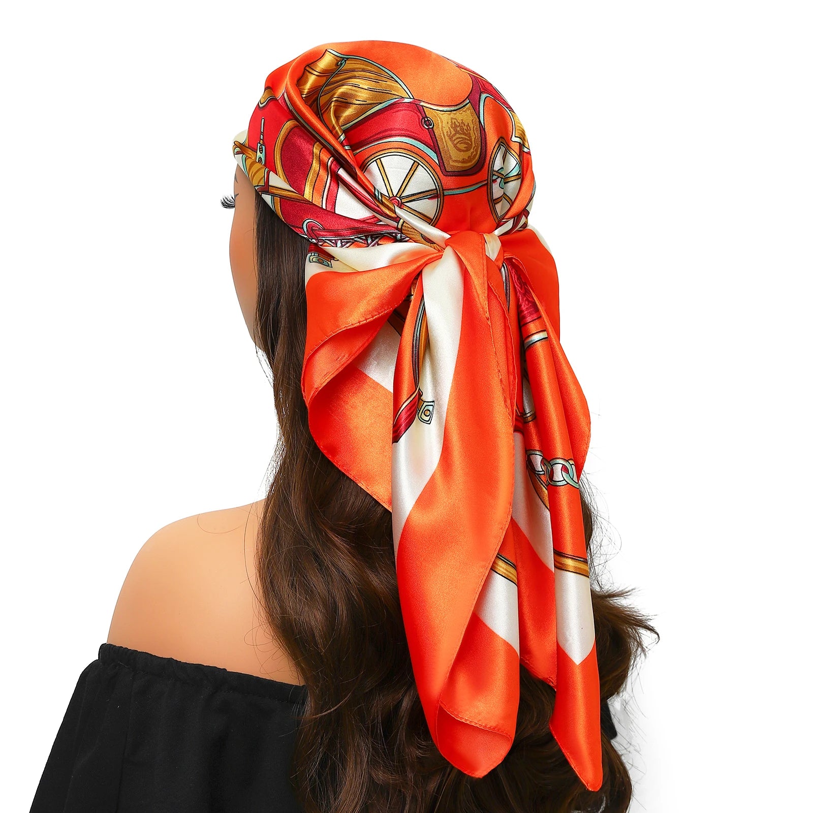 Print Headcloth Fashion Flower Square Shawls Popular 90X90CM Bandannas Four Seasons Kerchief Luxury Sunscreen Silk Scarves