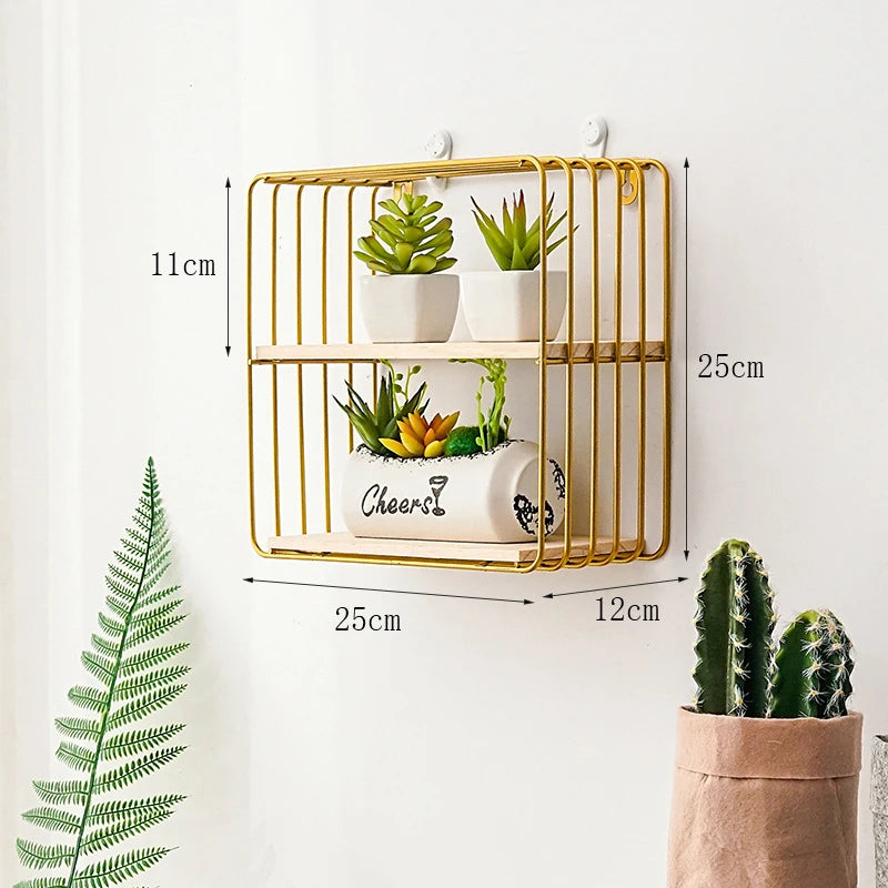 Decoration Metal Wall Storage Rack Kitchen Living Room Figurines Crafts Display Racks Home Decor Storage Rack