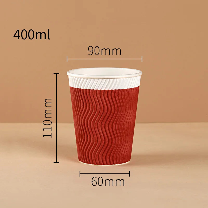 12/16 oz Kraft Paper Disposable Hot Coffee Cup Milk Cup Coke Cup Suitable for Hot/Cold Beverage Party Home Office Paper Cup