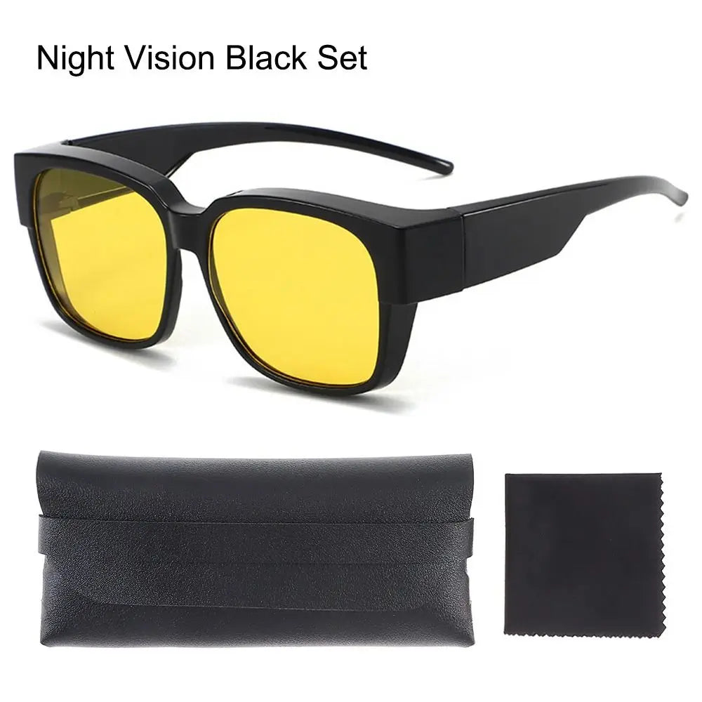 For Driving Riding That Can Be Worn over Other Glasses Wrap Around Square Shades Fit Over Glasses Sunglasses Polarized