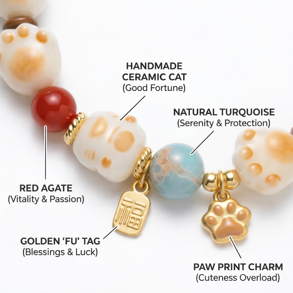 Cat Paw Beaded Bracelet