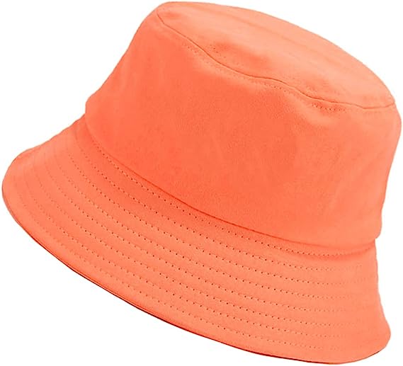 LUCKYSONG Solid Color Bucket Hat for Women Summer Beach Fishmen Hat for Lady Adult Unisex Cotton Cap…