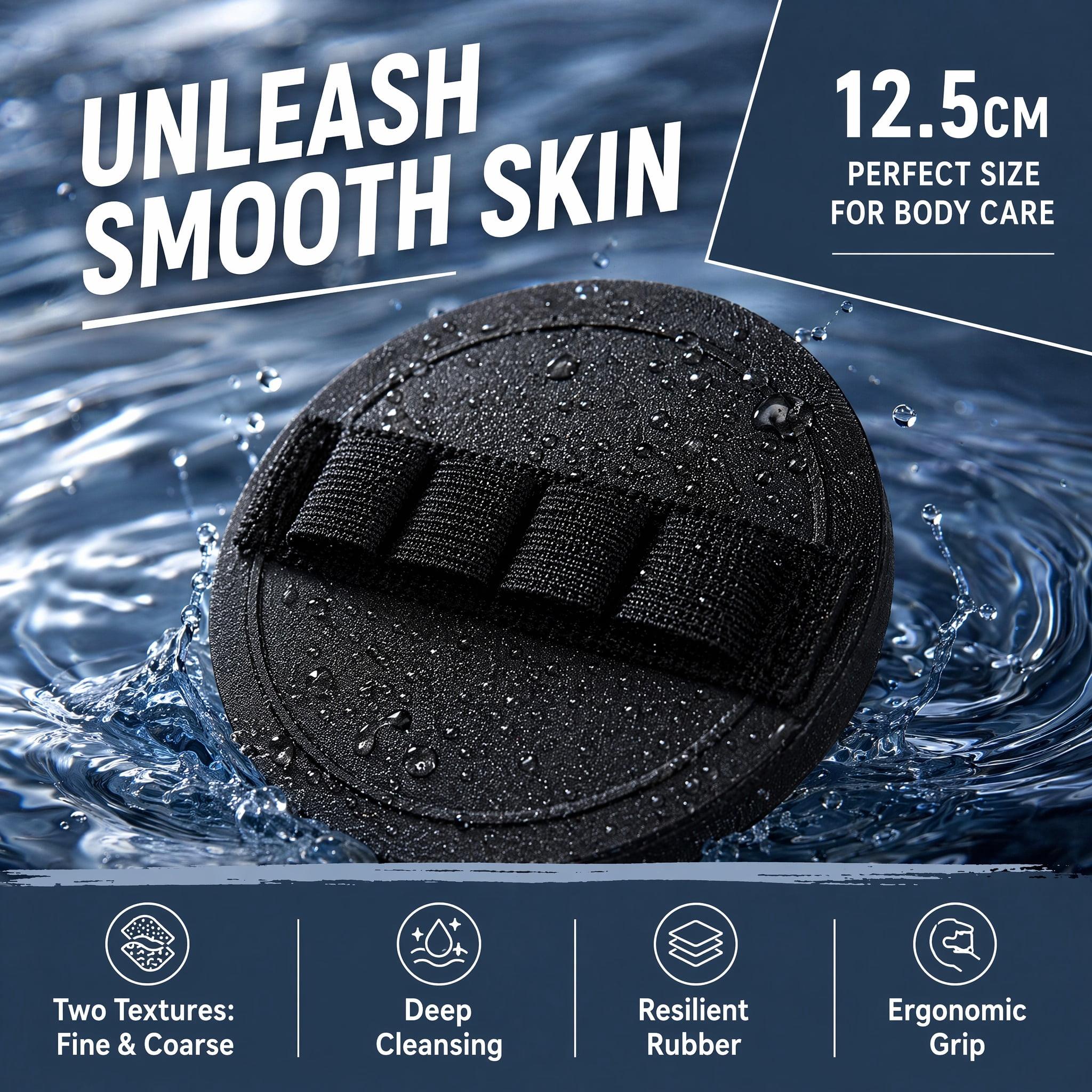 Soft Rubber Shower Scrubber, Silicone Body Scrubber for All Skin Types, Exfoliating Bath Tool to Remove Dead Skin & Massage for Men Women(A,2PCS)