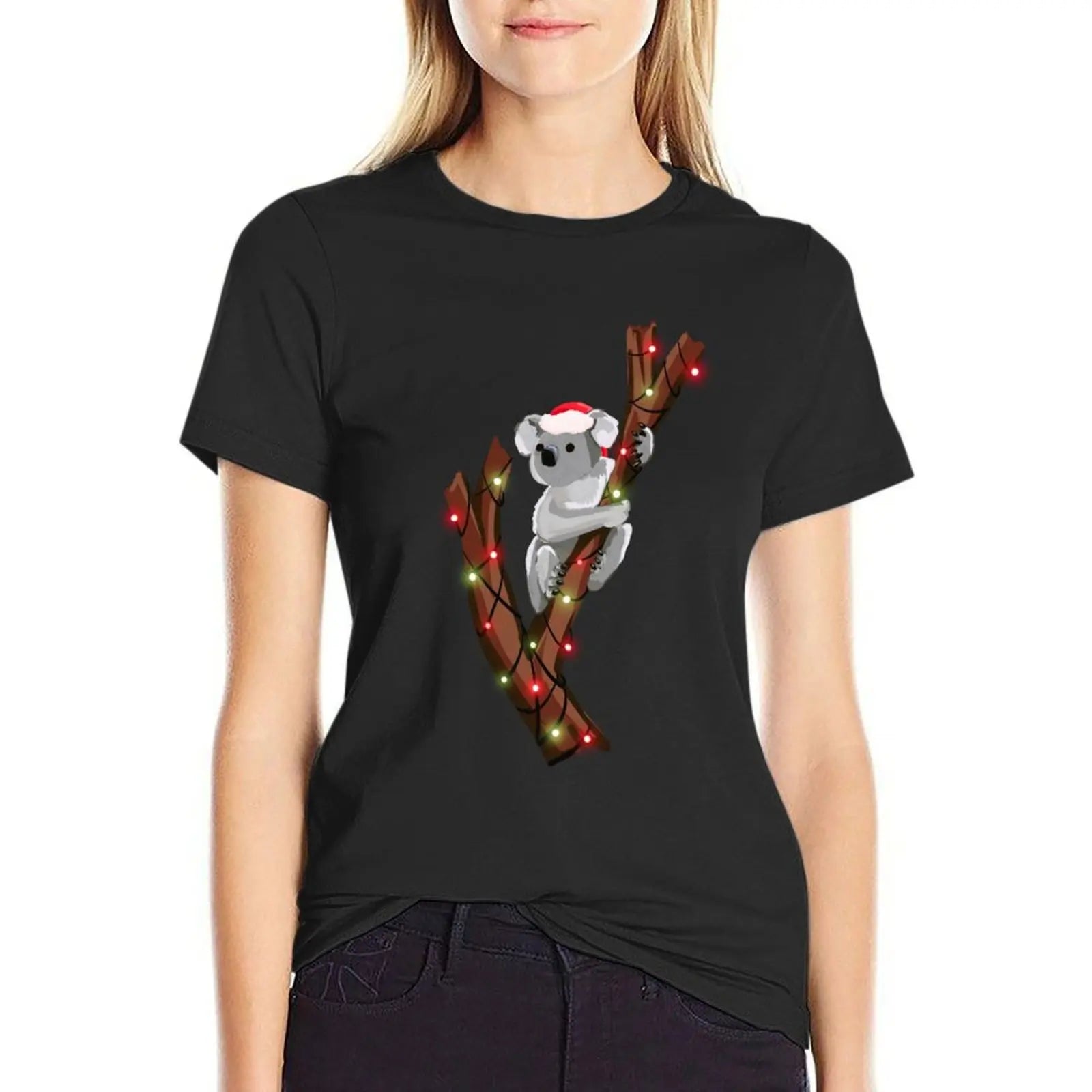 Christmas Koala T-Shirt tees funny cute clothes summer clothes luxury designer clothing Women