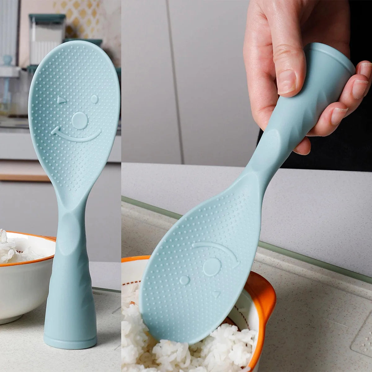 Household kitchen upright plastic rice spoon, perfect for every cooking