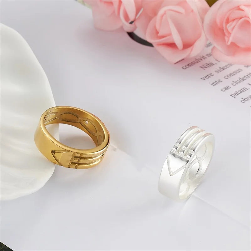 Stainless Steel Trendy Unisex Rings Atlantis Rings for Women/men Engagement/Wedding Ring Jewelry