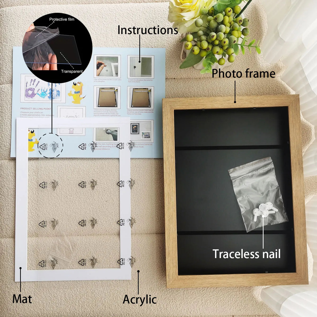 Children Art Frames Magnetic A3 A4 Changeable Kids Frametory for Photo Drawing Paintings Pictures Display Storing Photo Frame