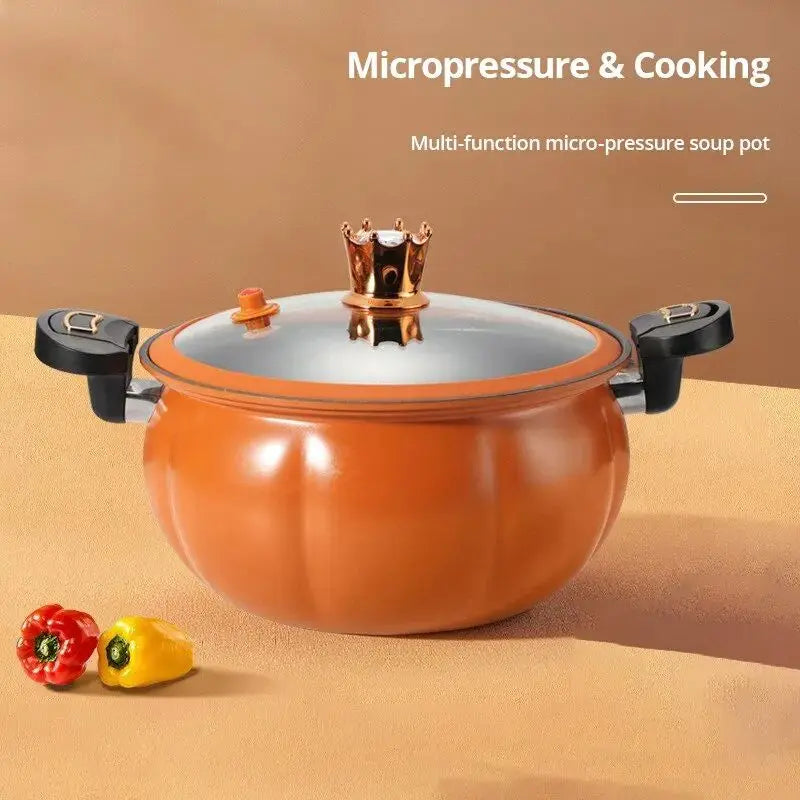 8L Pumpkin Micro Pressure Pot New Home Type Soup Pot Multifunctional Non Stick Pot Gas Stove Universal Soup Pot