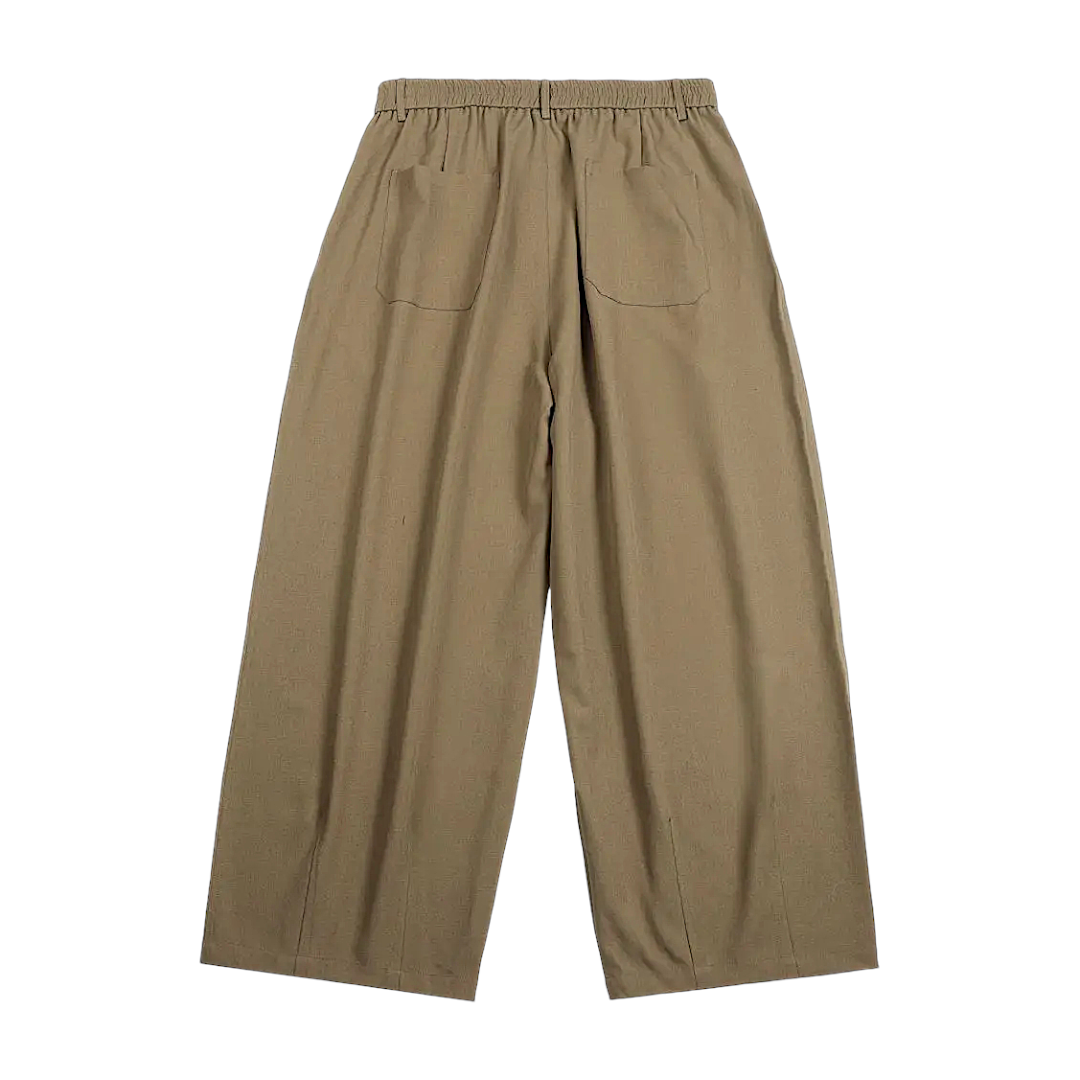 Oversized pleated wide leg pant