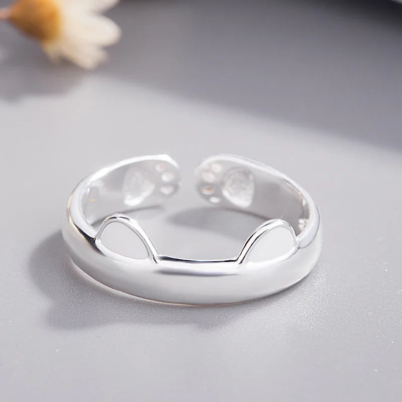 Cute Pink Bunny Ears Ring Girls Woman Trendy Jewelry Gifts Wedding Banquet Accessories Ring Resizable