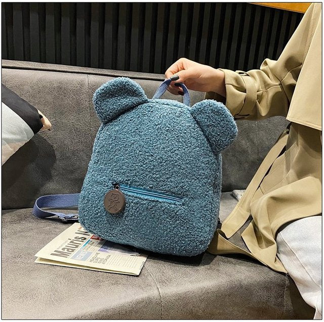 Bear Backpacks Portable Children Travel Shopping Rucksacks Women's Cute Bear Shaped Shoulder Backpack