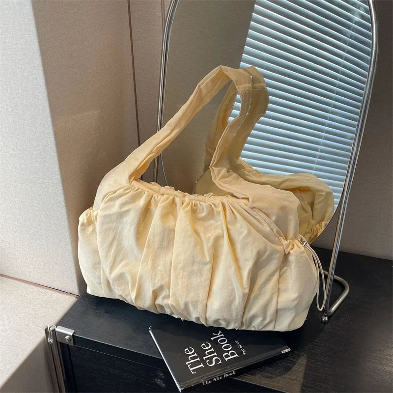 Nylon Cloth Bag Women Tote Bag Large Capacity Summer New All-Match Ins One-Shoulder College Student Class Bag Lady Handbag