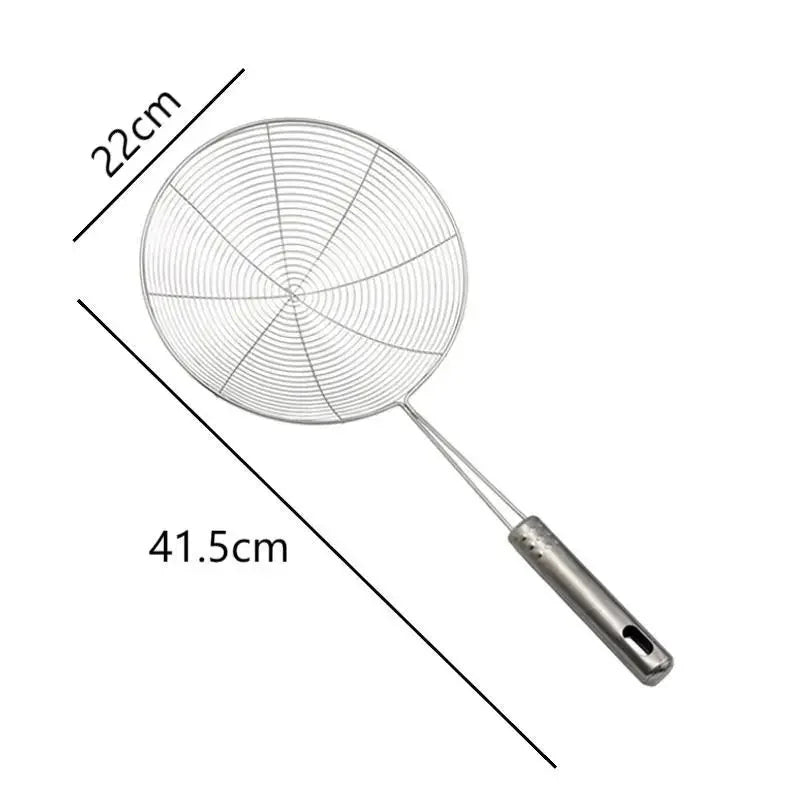 &1PC Stainless Steel Strainer Ladle Skimmer Oval Fine Mesh Oil Pot Strainers Home Kitchen Tools Strainer Oil Skim Grease Foam