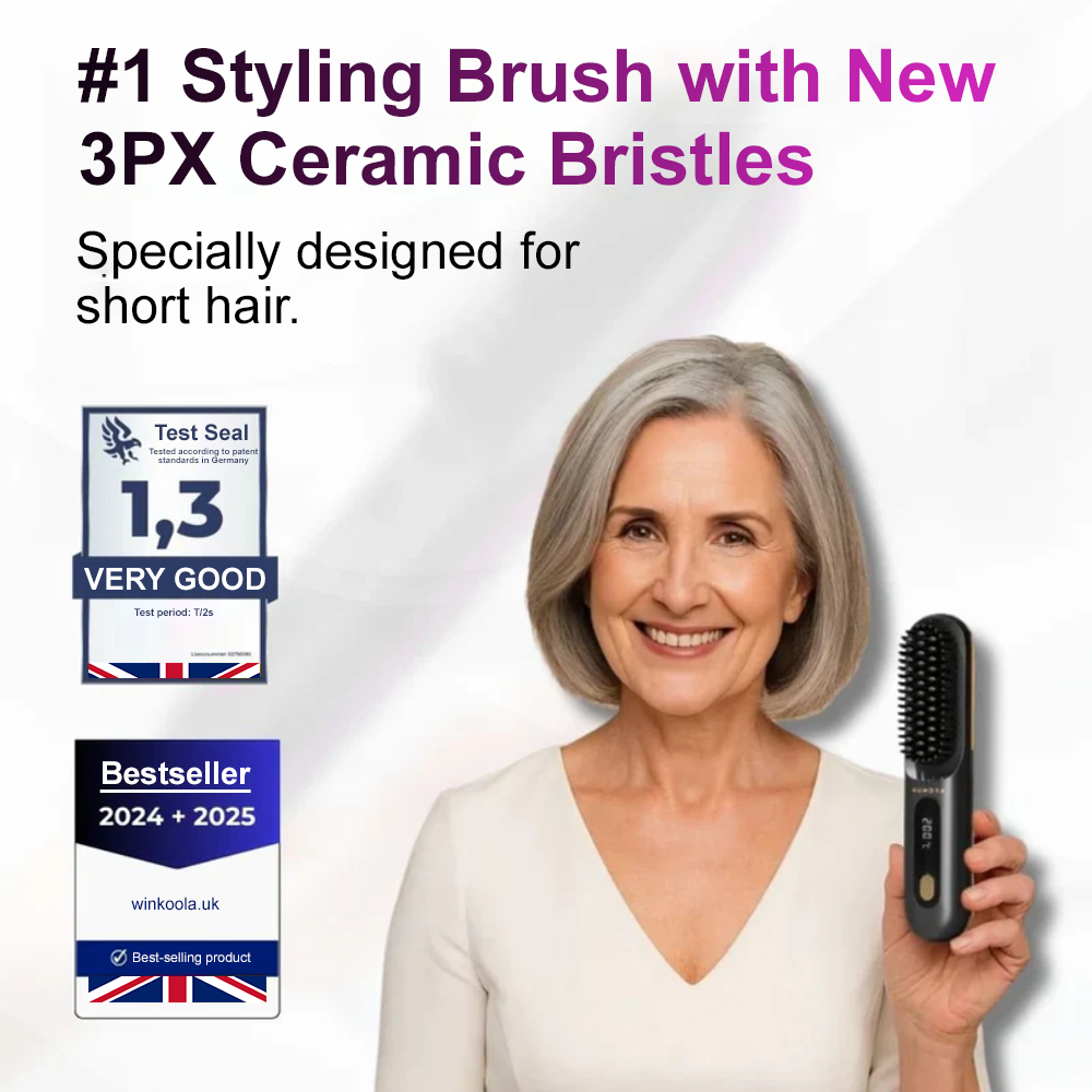 🔥 The First Smart Styling Brush for Short Hair – Precise, Safe & Effortless