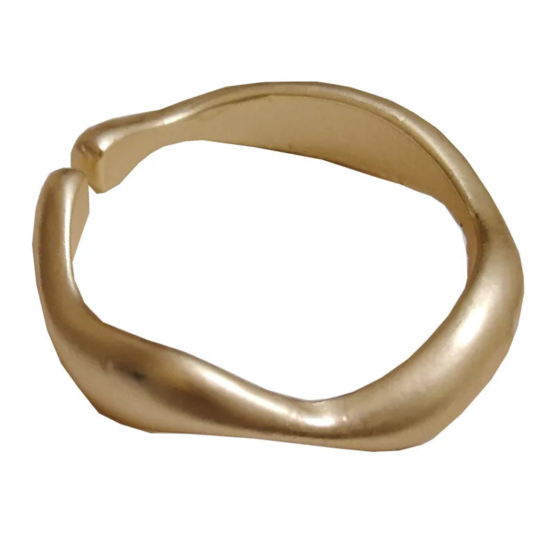 Simply Design Single Ring Matte Gold Color Ring Trendy Jewelry Finger Ring For Women Girl Party Gift 2020 New