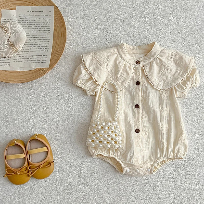 New Summer Baby Girls Rompers Embroidery Cotton Infant Romper Ruffles Slip Strap Flower Playsuit Jumpsuits Onepiece Baby Clothes