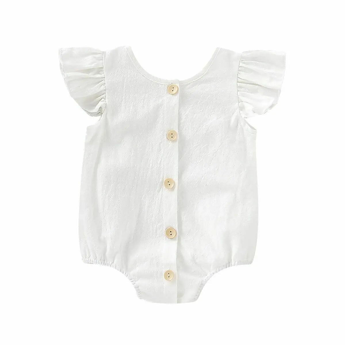 2019 Baby Summer Clothing Infants Baby Girls Boys Bodysuits Pure Color Ruffles Fly Short Sleeve Jumpsuit Clothes Tops Playsuits