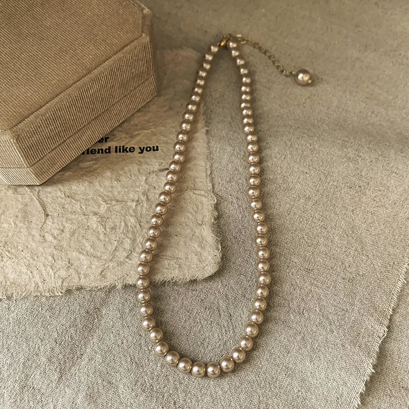 Baroque Pearl Necklace for Women Simple Fashion Collarbone Chain White Choker Necklaces Designer Wedding Jewelry Wholesale