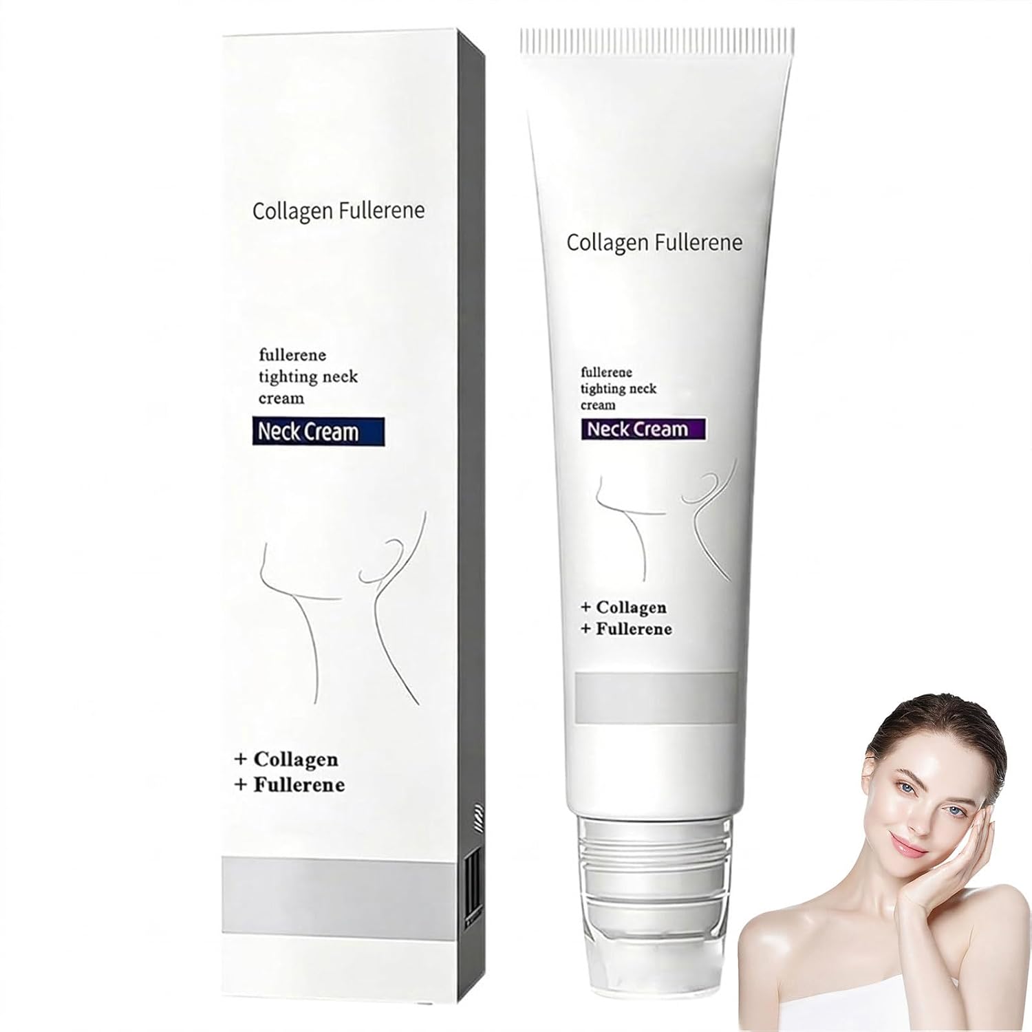 Collagen Fullerene Neck Cream, 2026 New Advanced Firming & Wrinkle-Reducing Cream with Collagen Peptides, Moisturizing & Pore Minimizer, Natural Anti-Wrinkle Serum for All Skin Types
