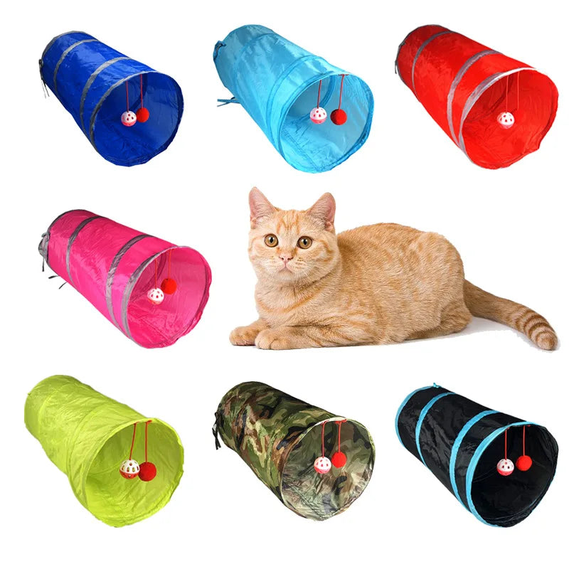 Cat Tunnel Toy Funny Pet Holes Play Tubes Collapsible Crinkle Kitten Toys Puppy Ferrets Rabbit Play Dog Tunnel Tubes