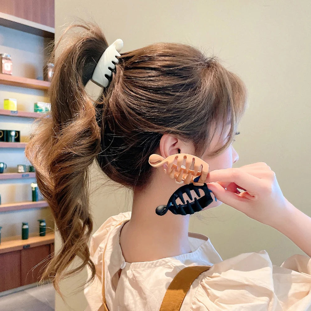 Frosted High Ponytail Banana Clip Small Buns Maker Korean Fashion Ponytail Barrettes Hair Claw Hairpins Hair Styling Accessories