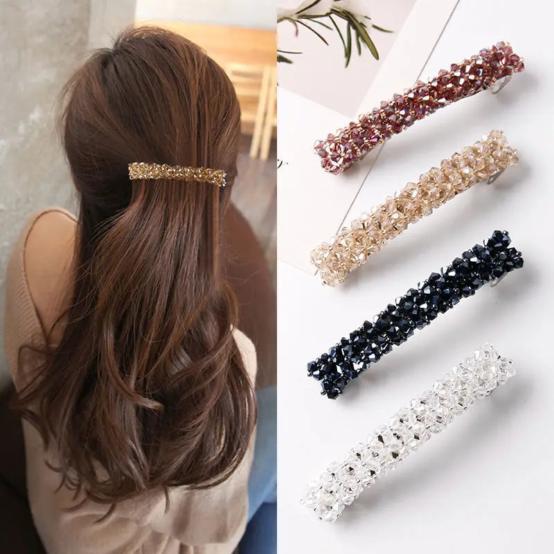 Korean Fashion 7 Colors Crystal Hair Clips Elegant Women Geometric Barrettes Hairpins Hairgrips Girls Headwear Hair Accessories