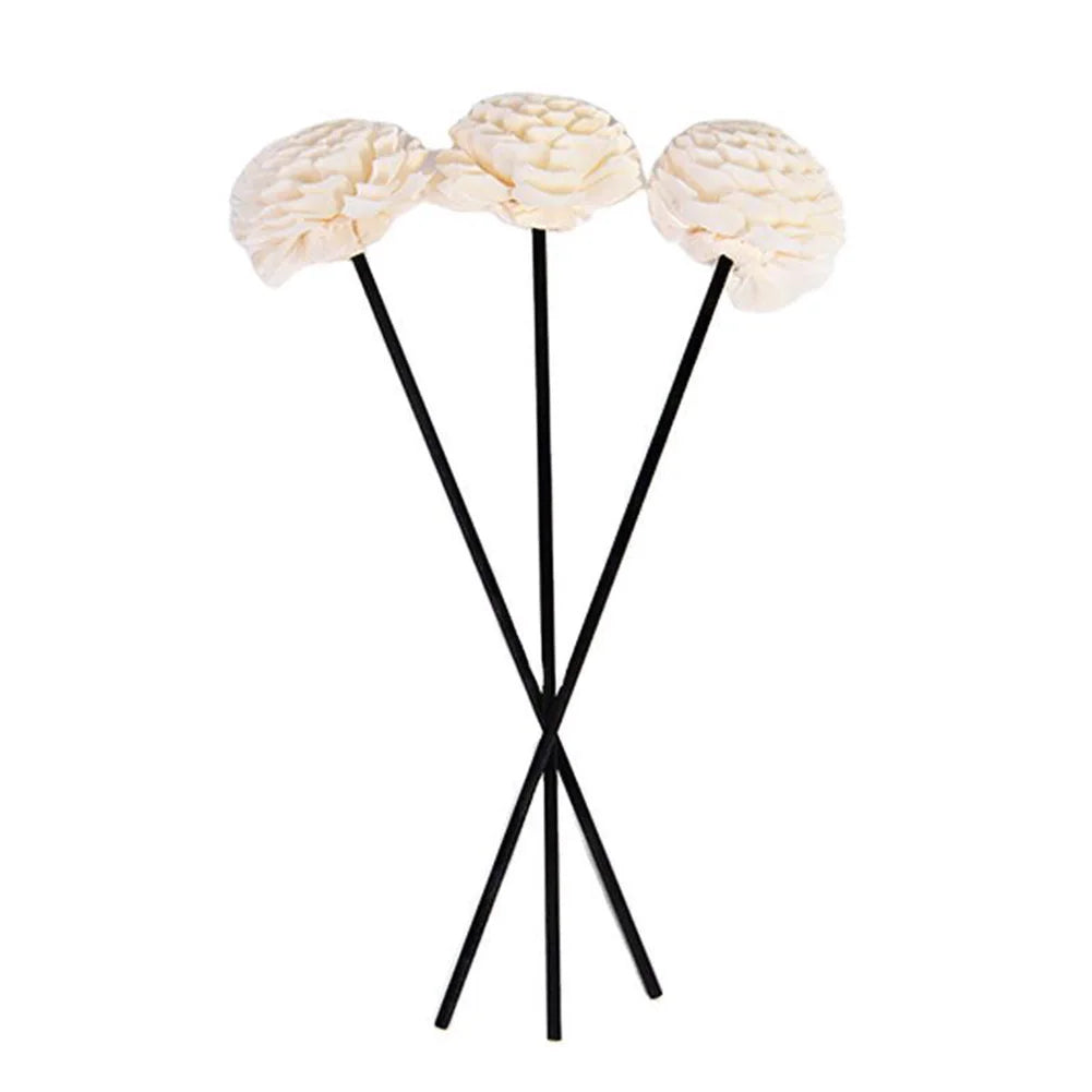 3pcs Flower Rattan Reeds Fragrance Diffuser Non-fire Replacement Refill Sticks Home Aromatic Incense