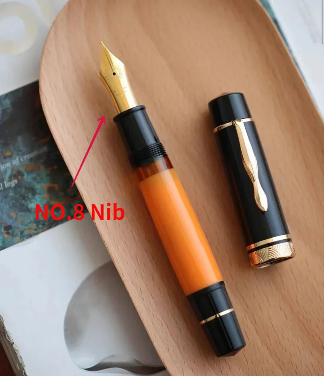 MAJOHN P139 Large Piston Fountain Pen No.6/8 EF/F/M Nib Retro Hard Rubber Ink Pen Luxury Office Stationery Business Writing Gift