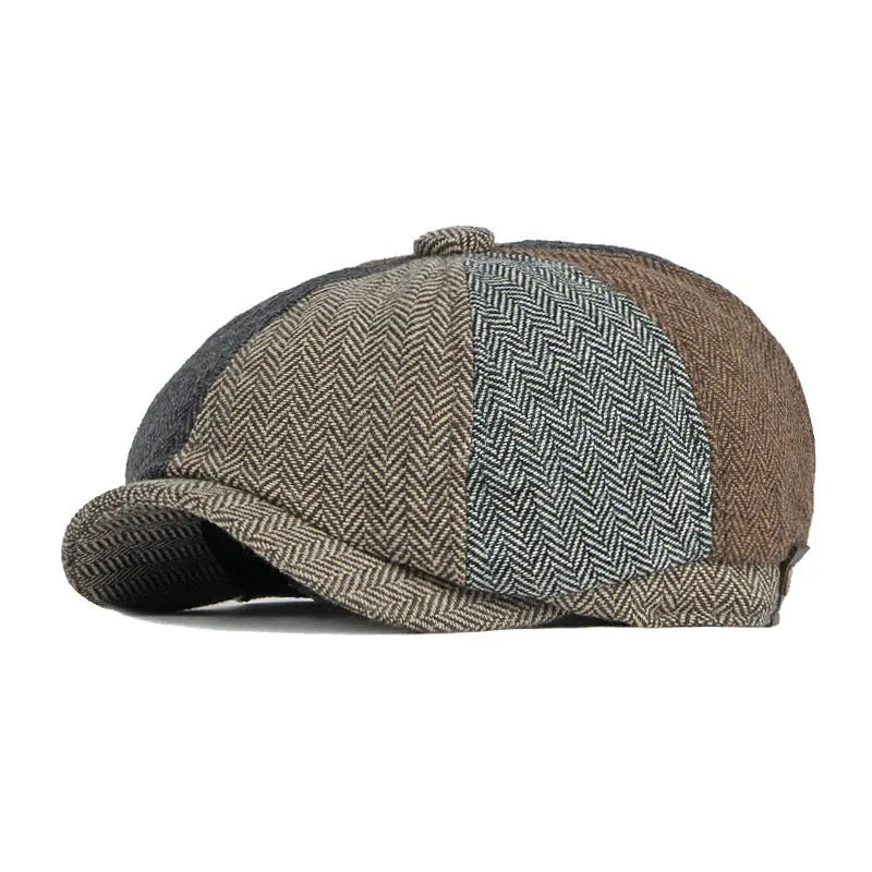 2023 Spring Cotton Patchwork Newsboy Caps Flat Peaked Cap Men and Women Painter Beret Hats 121