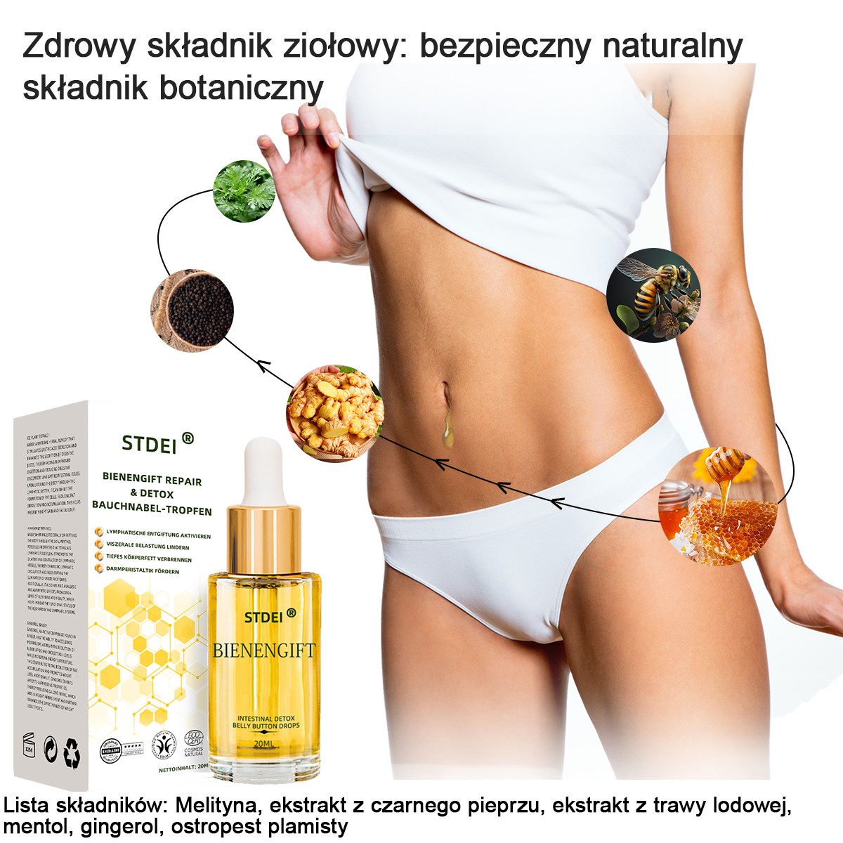 💝STDEI™ Krople do regeneracji i detoksykacji jamy brzusznej z jadem pszczelim（Dla wszystkich problemów z otyłością i limfą）