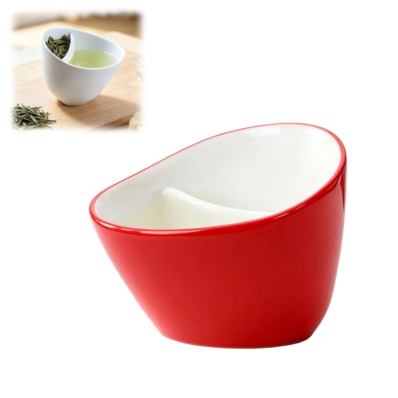 Cuptone Tilt Tea Cup, 2026 New Creative Tilting Teacup with Built-in Tea Strainer & Infuser, Smart One Piece Travel Cup for Loaded Tea