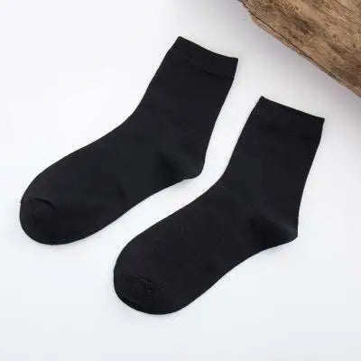 New Women's Bamboo Fiber Colorful Fashion Casual  Harajuku Solid Color Black White Cheap Socks Wholesale 5 Pairs