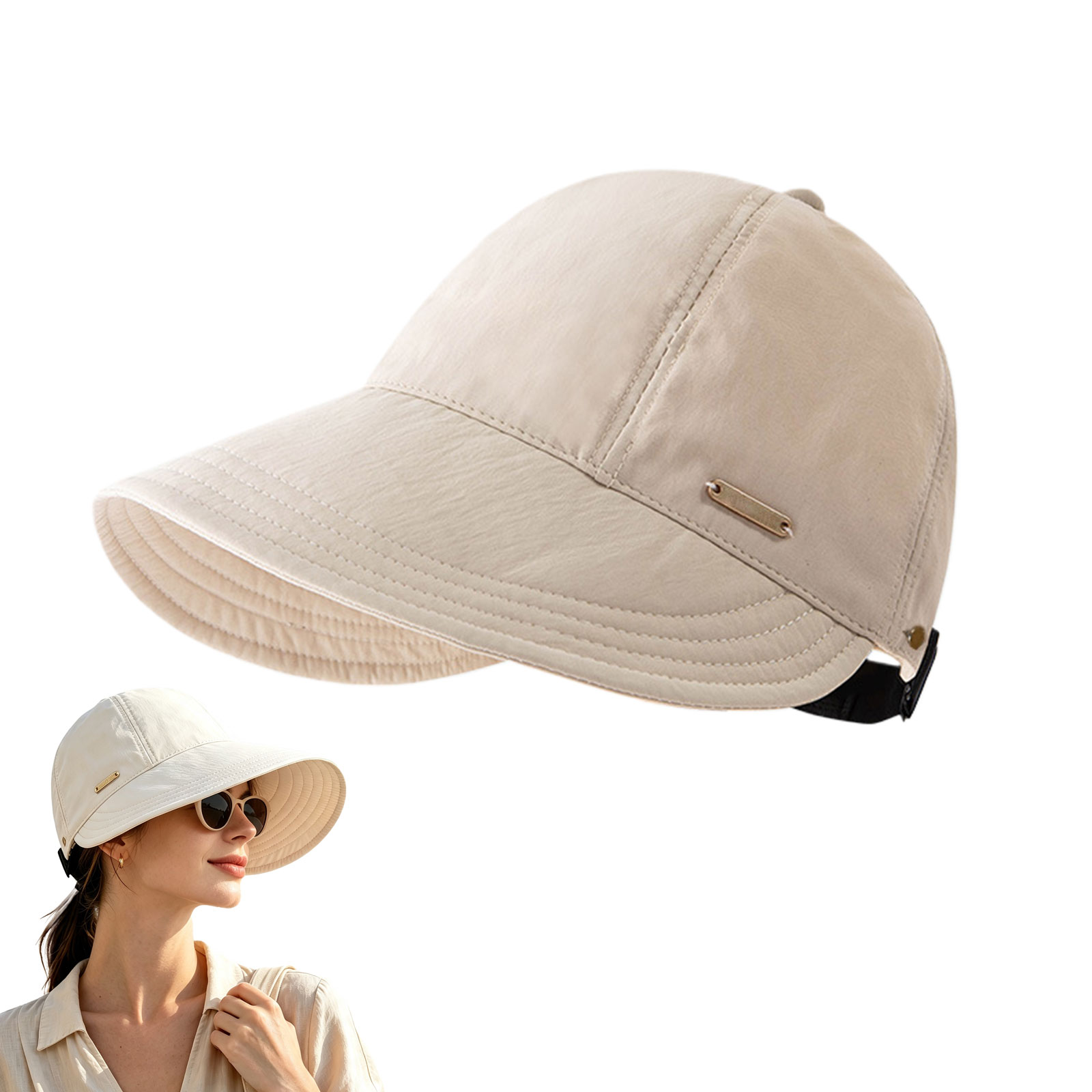 Wide Brim Sun Visors for Women, 2026 New Women's Wide Brim Sun Visor Hat, Large UV Protection Summer Beach Hat