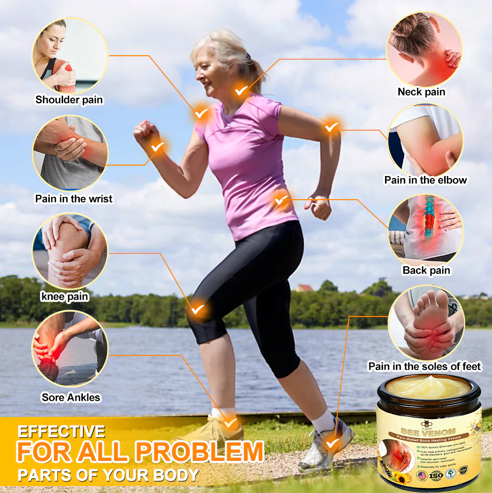 Official Store: TLOPA® Bee-Venom Pain-Relief Bone Healing Cream👨‍⚕️USA Osteopathic Medical Association (AAOS) Approved(Reducing joint swelling, pain, stiffness, redness, warmth, soreness, and joint fatigue)