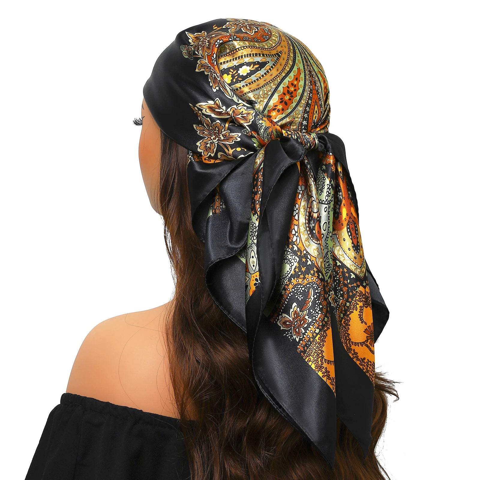 Print Headcloth Fashion Flower Square Shawls Popular 90X90CM Bandannas Four Seasons Kerchief Luxury Sunscreen Silk Scarves