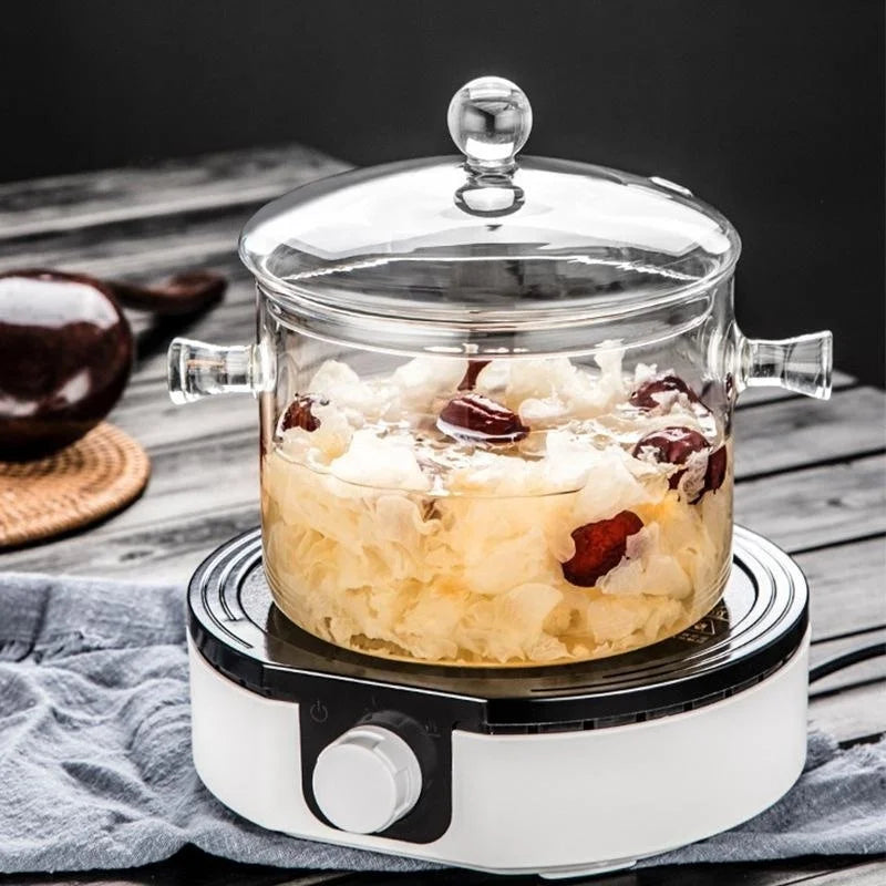 Soup pot health pot high temperature resistant burning pot instant noodle pot household soup pot with lid soup bucket double ear