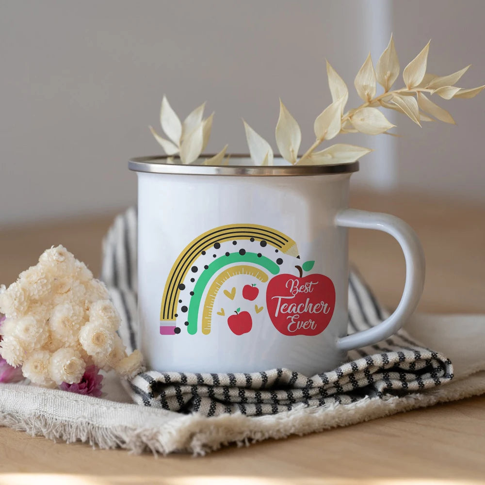 What's Your Superpower Teacher Coffee Tea Mug Cup Teacher Appreciation Gift Love Teach Inspire Teachers Enamel Mug