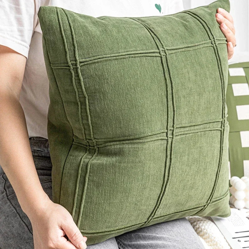 Nordic Green Light Luxury Pillow Cover Decorative Modern Minimalism Pillow Cases Home Living Room Sofa  Bedhead Cushion Covers