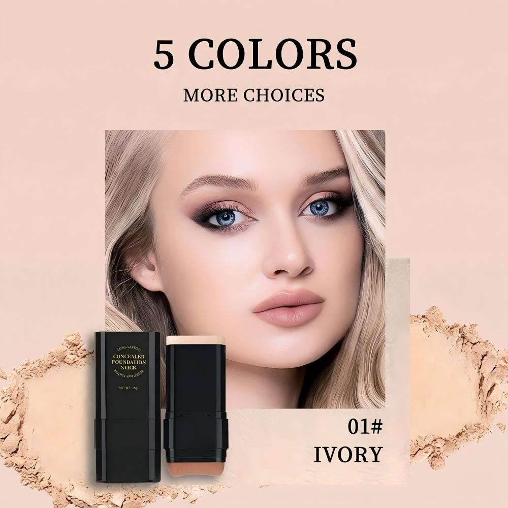 Dual-Ended Foundation & Concealer Stick with Built-in Brush