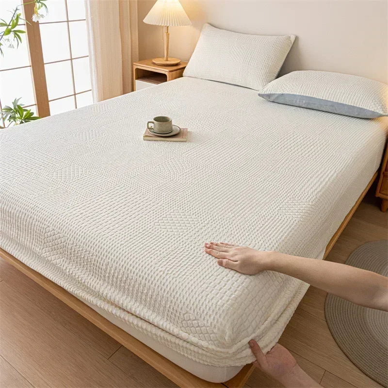 Pure cotton bedsheet single piece protective cover dust cover with raised student cotton plaid   1003