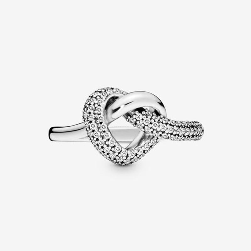 Sterling Silver Women Rings Knotted Heart Rings for Women DIY Anniversary Jewelry