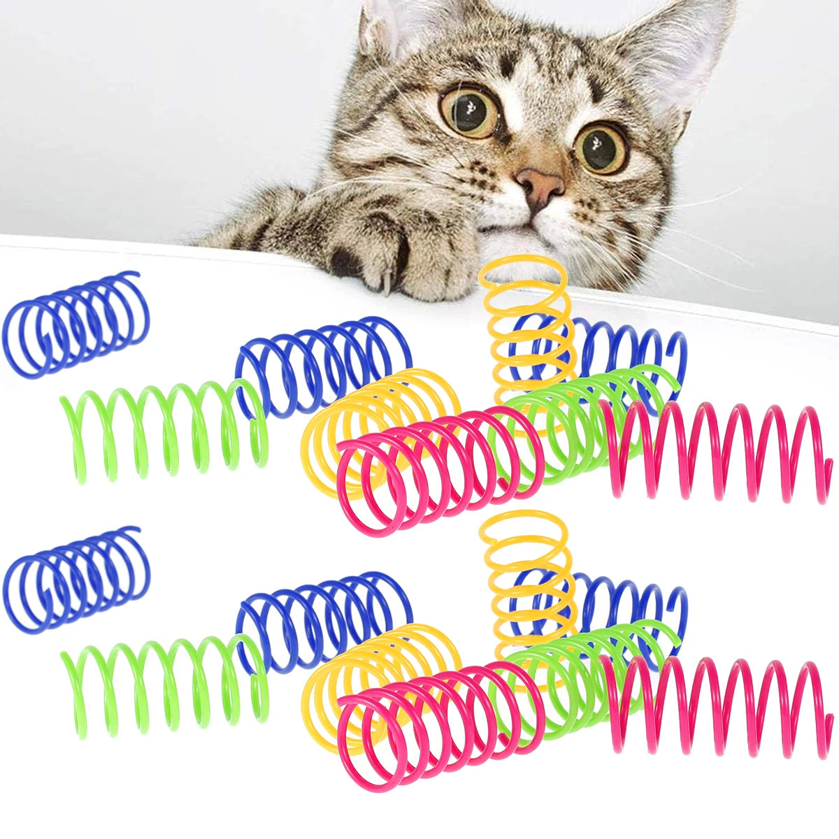 Pet Toys Colorful Cat Coil Toy Durable Plastic Spiral Spring Cat Toy Interactive Toy Creative Activity for Cats Hunting Exercise