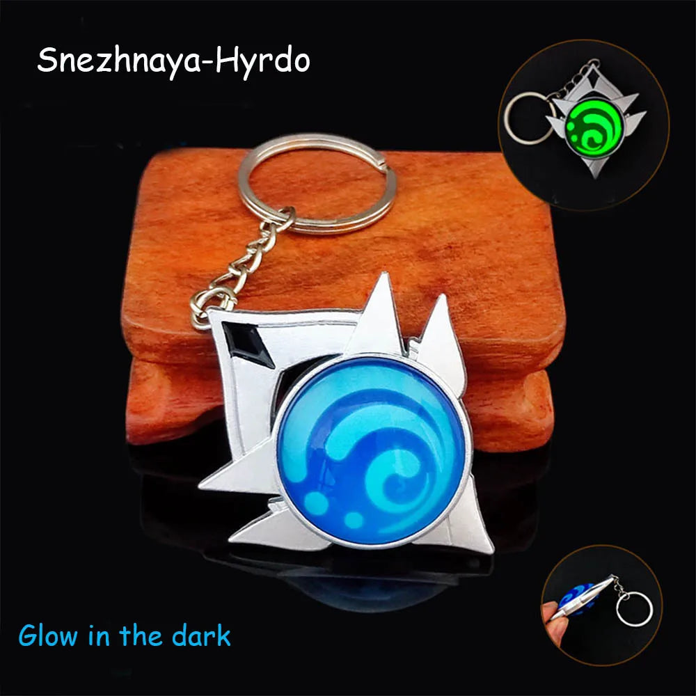 Game Impact Mondstadt Liyue Inazuma Sumeru Cosplay Vision Keychain Pyro Cyro Electro Hydro Geo Anemo Bag Pendant Props